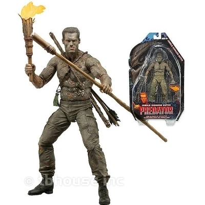 NECA фильм 25th Хищник инопланетянин Арнольд Шварценеггер патруль голландский извлечение голландский Охотник за джунглями 18 см игрушка ПВХ фигурка модель S108 - Цвет: Белый