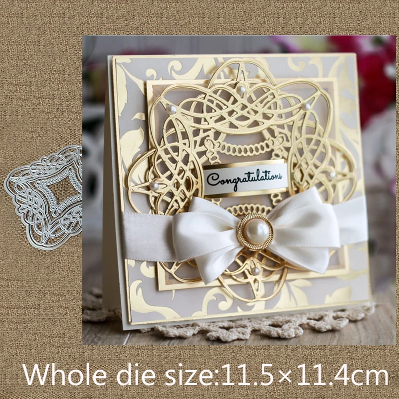 

New Design Craft Metal Cutting Die 4pcs Lace round frame background Scrapbooking Album DIY Paper Card Craft Embossing Die Cuts