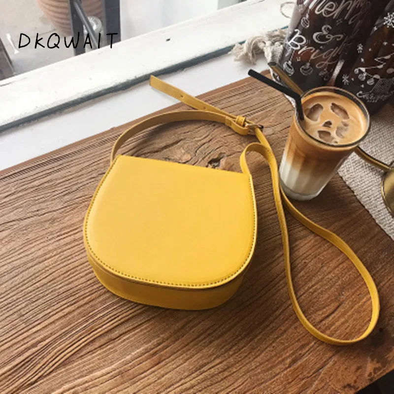 

Female Small Saddle Bag Crossbody Bags For Women 2019 Solid Color Messenger Bag Ladies Fashion Travel Handbags and Purses