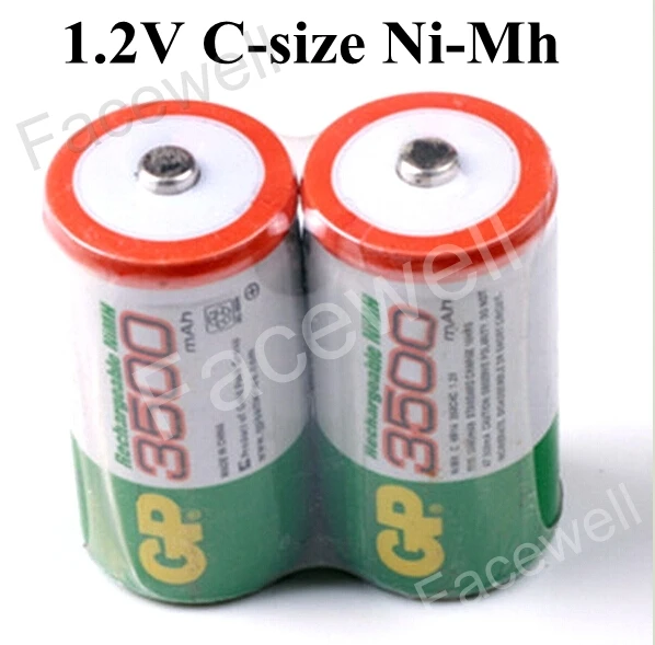 6pcs/lot GP nimh C size battery rechargeable 1.2v ni mh 3500mah Batteries pilas recargables C