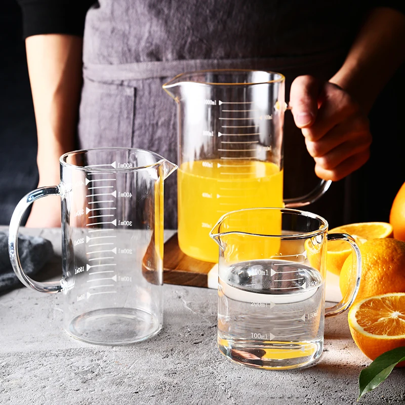 Beaker Glass Measuring Cup with Spout, Heat Resistant, Dishwasher Safe