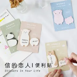 30 листов/pad Chubby Animal Sticky Notes милый мультфильм Бумага memo pad Post стикер школьные канцелярские принадлежности