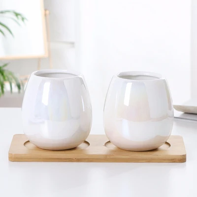 European minimalist ceramic wash cup 2/3 piece set Bathroom decoration Five-piece bathroom set Bathroom wash set - Цвет: a-2pcs