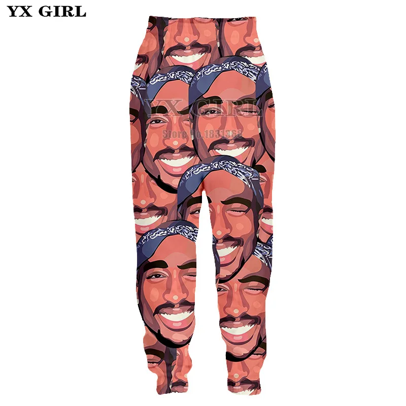 YX девушка 2Pac/черный куб забавная голова портрет джоггеры брюки мужские забавные 3d-брюки спортивные брюки осенние стильные брюки дропшиппинг