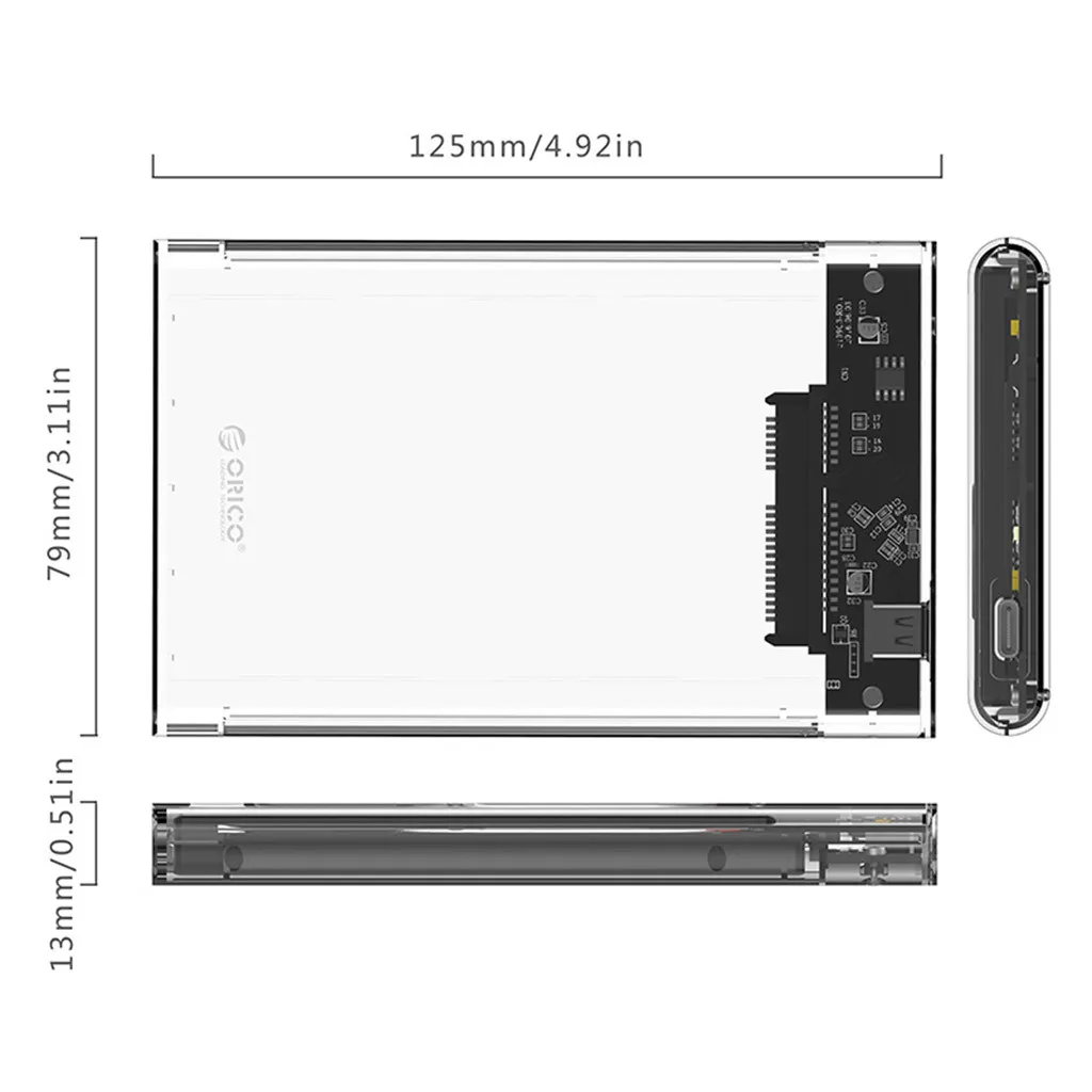 Корпус корпуса диска 2,5 USB 3 Внешний жесткий для 2,5 дюймов SATA HDD SSD Max 2 ТБ# Y8