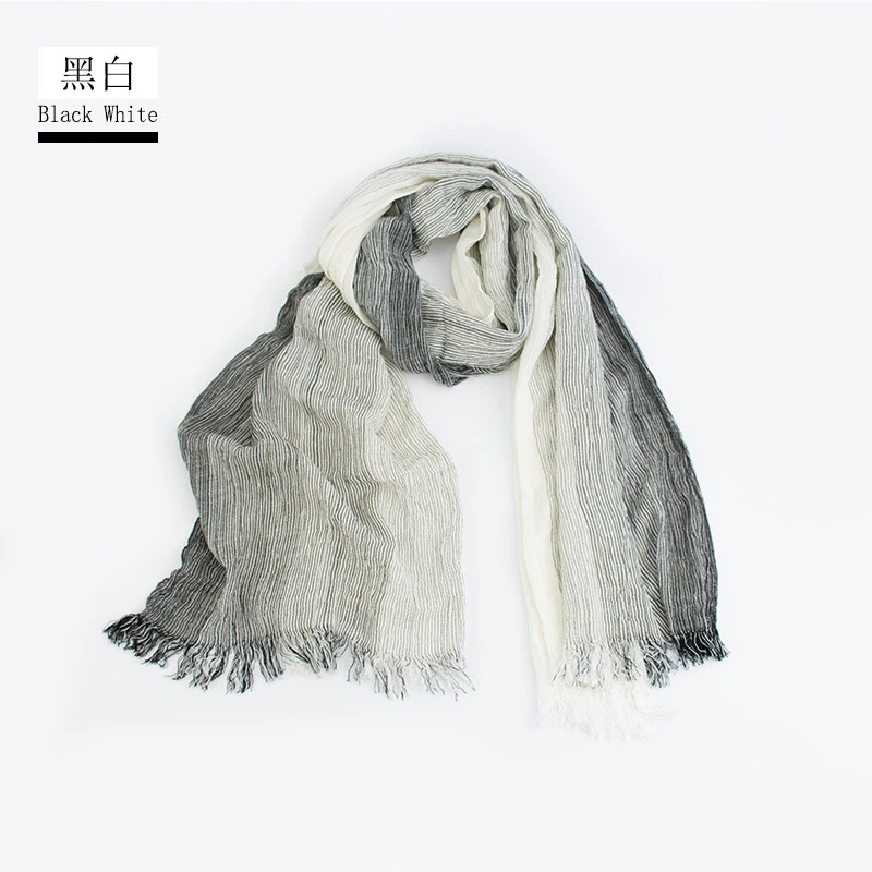 mens blanket scarf Unisex Men Women Ombre Shawl Spring Summer Cotton Blend Gradient Scarves Hijab Casual Male Scarves Crinkle Global Scarf YG367 mens linen scarf