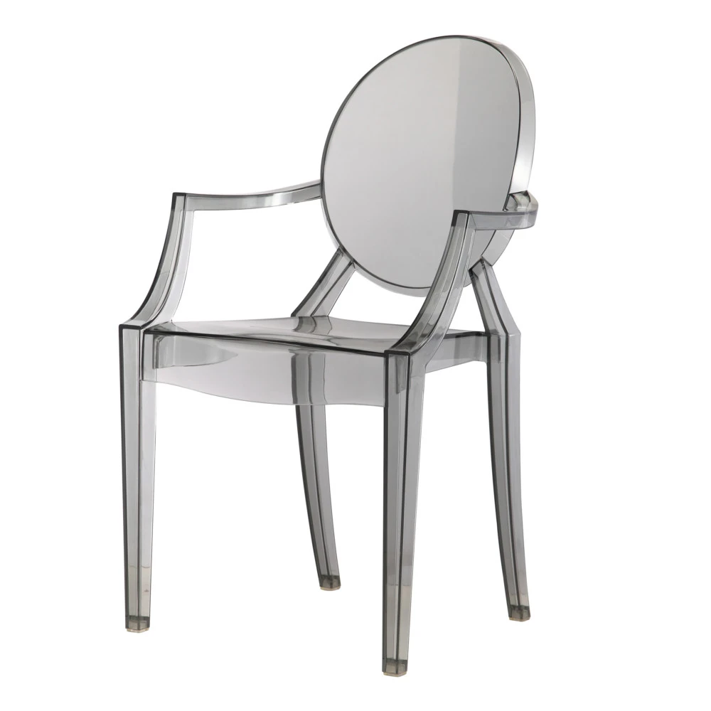 Fine Mod Imports Clear Arm Chair, Smoke (4)