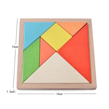 

MOTOTO Beech Wooden Educational Toys for Children 7 pcs New Colorful Geometry Wood Jigsaw Puzzles for Kids