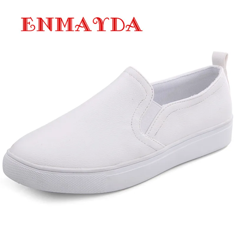 ENMAYDA New Spring and Autumn 3 Colors White Shoes font b Woman b font Loafers Flats