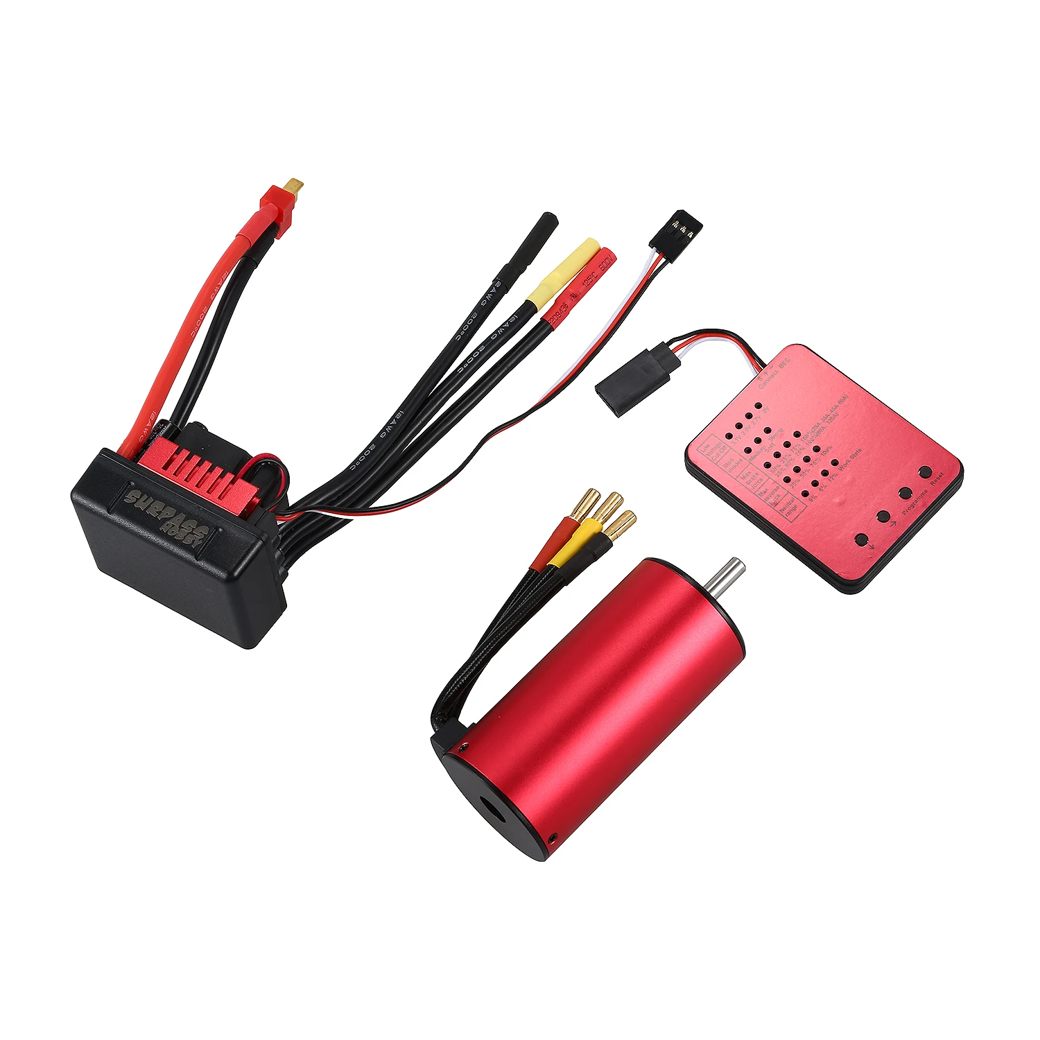 

LCLL-SURPASS HOBBY S3674 2650KV Sensorless Brushless Motor + 120A Brushless ESC and Program Card Combo Set for 1/8 RC Car Truc
