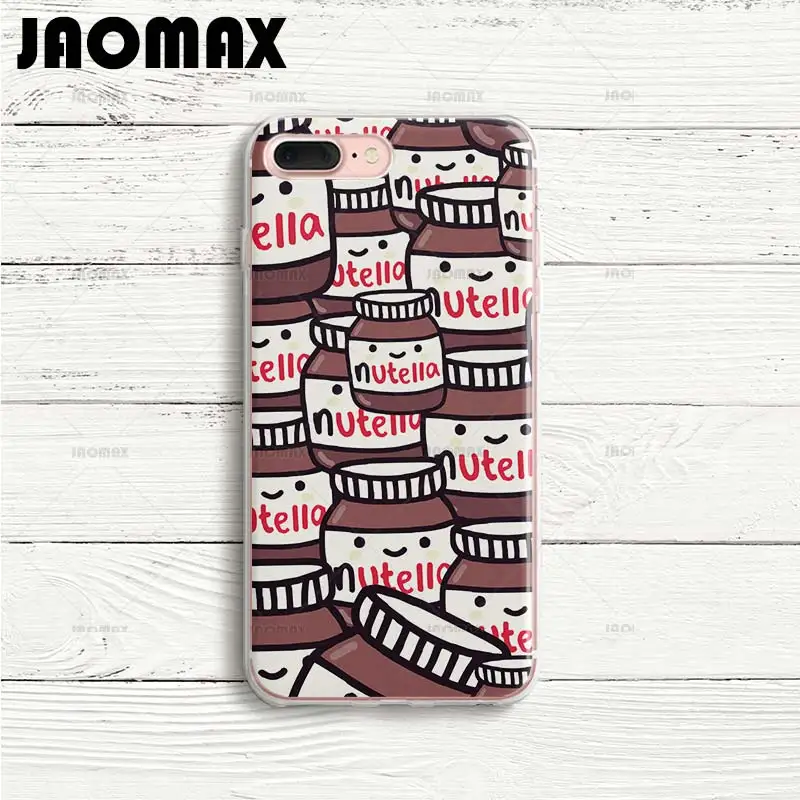 Jaomax чехол с милым сердцем Tumblr Nutella для iPhone 8 Xs Xr 6 Plus 5 SE 7 X прозрачные мягкие