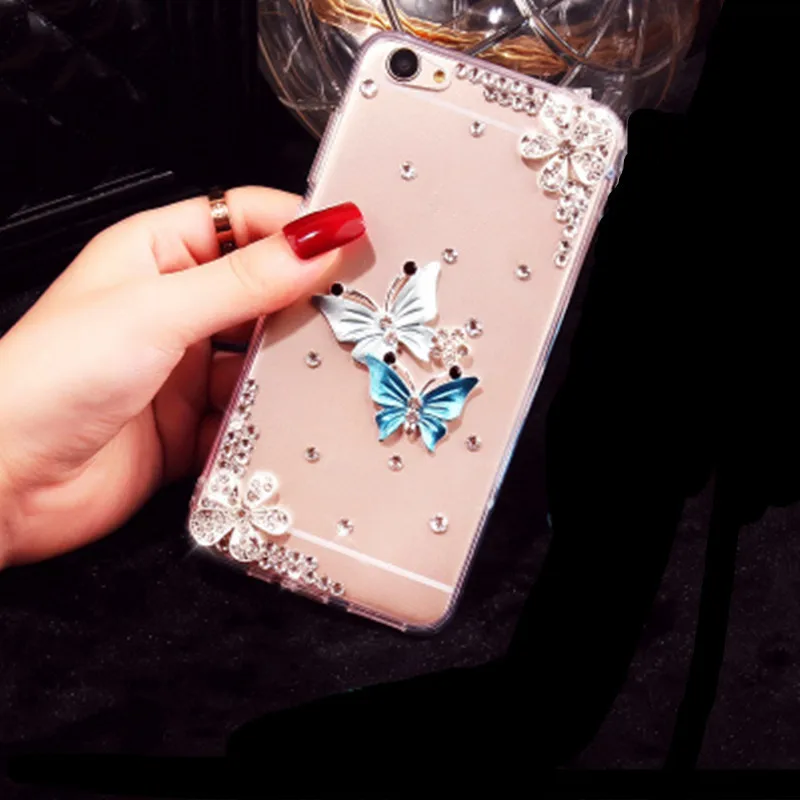 

Butterfly Diamond Flower Rhinestone Case Cover For Sony Xperia Z1 L39h Z2 Z3 Z4 Z5 Mini Compact Z3 Compact Z5 Plus Premium