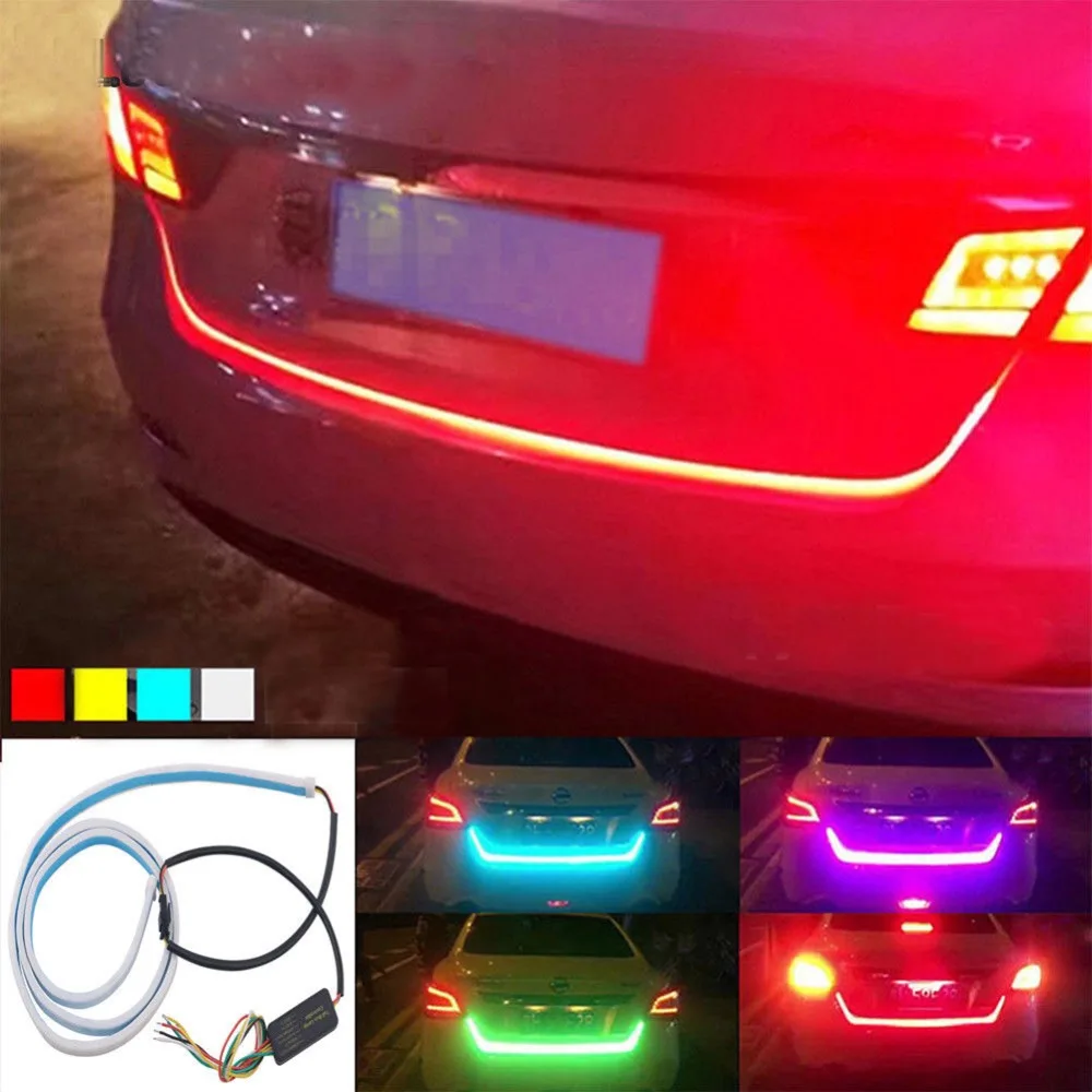 Автомобильный сигнальный светильник для поворота БАГАЖНИКА АВТОМОБИЛЯ, цветная светодиодная лента, светильник для багажника, многоцветная Тормозная лампа#280798