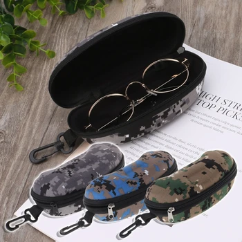 

2018 Fashion New Men Women Glasses Box Zipper Portable Camouflage Sunglasses Case Optical Eyewear Accessory 3 Colors Top Quality