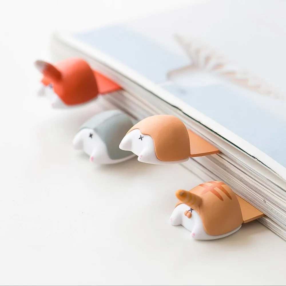 

1 Pcs Creative Kolkie Cat Fox Animal Buttocks Bookmark Cartoon Book Holder Message Card Gift Stationery