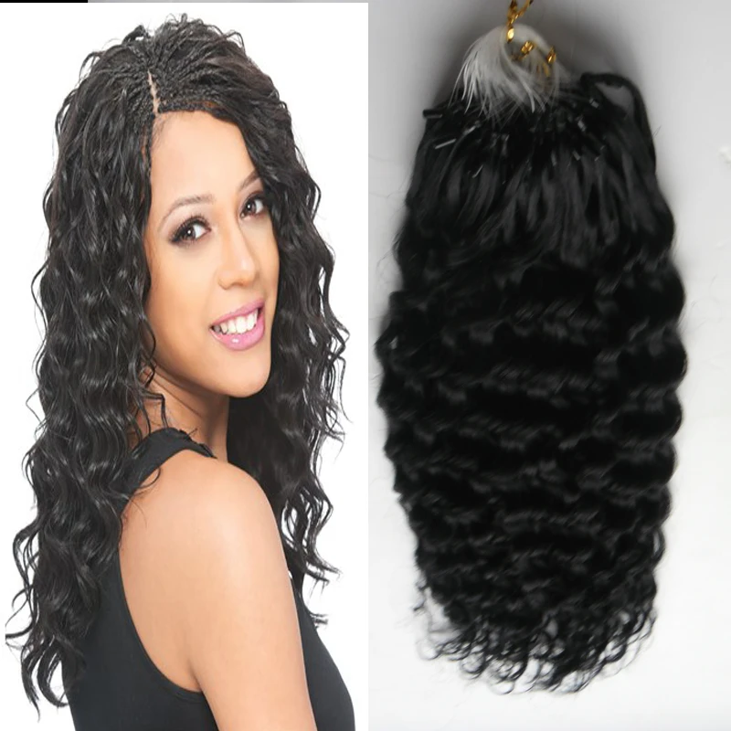 Brazilian Remy Virgin Human Kinky Curly Hair Micro Loop 1g Curly 100S