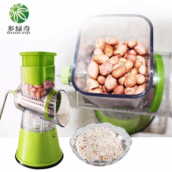 

Multi-function Vegetables Fruit Cutter Drum Type Manual High Speed Mandoline Slicer Shredders Grinder Stainless Steel Blades