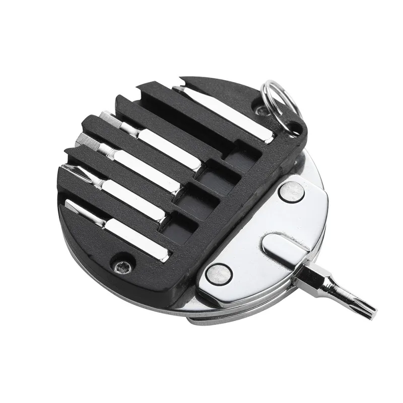 

Multi-function Mini Gadget Portable Folding Round Coin Shape Stainless Steel Hanging Key Chain Pocket EDC Tool Outdoor Supplies