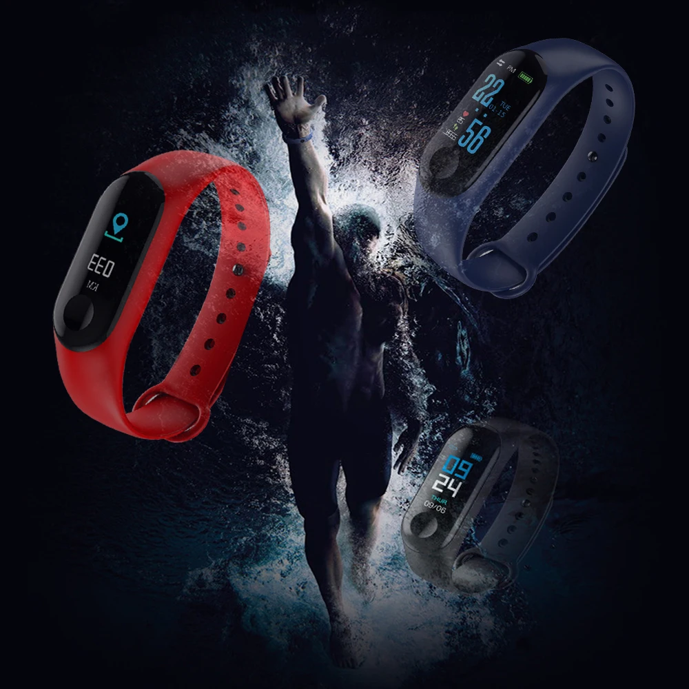 

M3 Smart Watch Heart Rate Monitor Fitness Tracker Bracelet Smartwatch Color Screen Blood Pressure Pedomater Sport Wristband