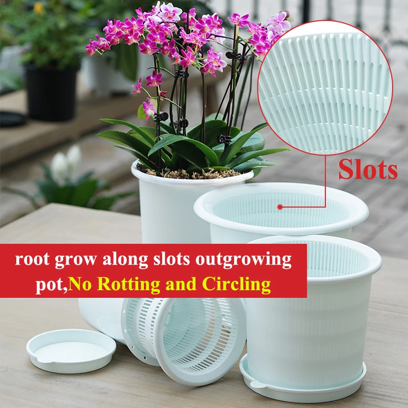 Meshpot 5 6 8 Inches Plastic Orchid Pot With Holes,Flower Pot Planter Pot Garden Pot Orchid