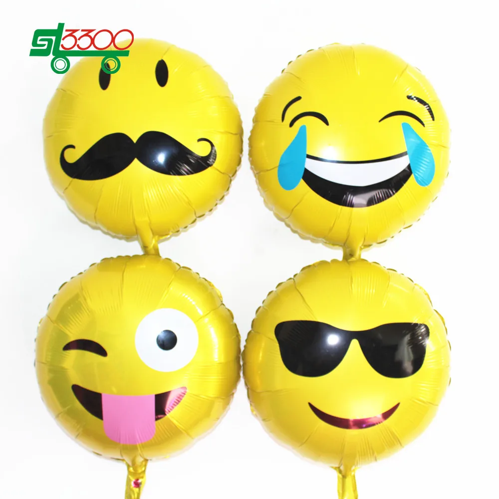 

SL3300 4pc 18 Inch Facial Expression Aluminum Foil Balloons Birthday Party Decoration Balls Helium Phiz Baloons Toys Kids B46