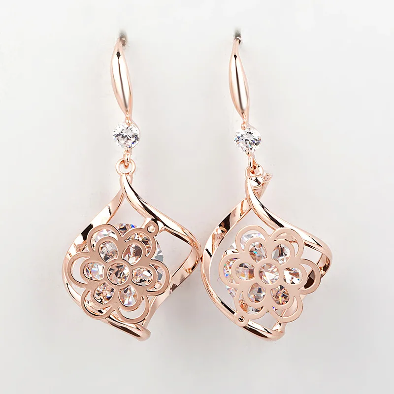 

SLBRIDAL Fashion Jewelry Bijoux Anti-allergic Simulated Pearls Hook Earrings Charm Drop Earrings Women Rose Gold Dangle Earrings