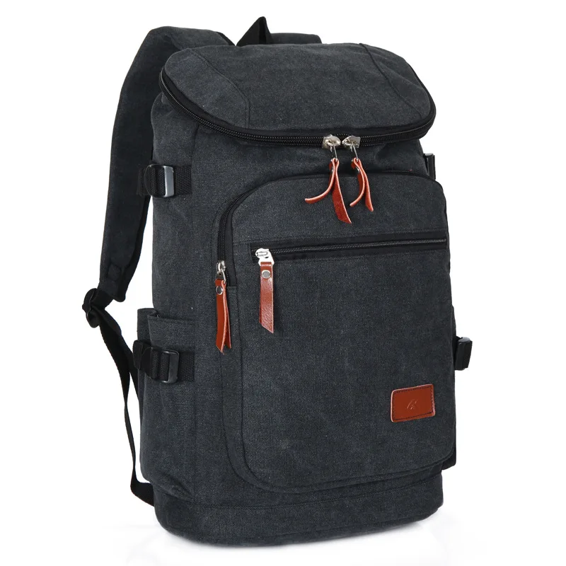 

Hot 2016 Retro Men's Travel Bag Casual Pure Color Canvas Man Bags Travel Bags College Middle Backpack Bag For Men