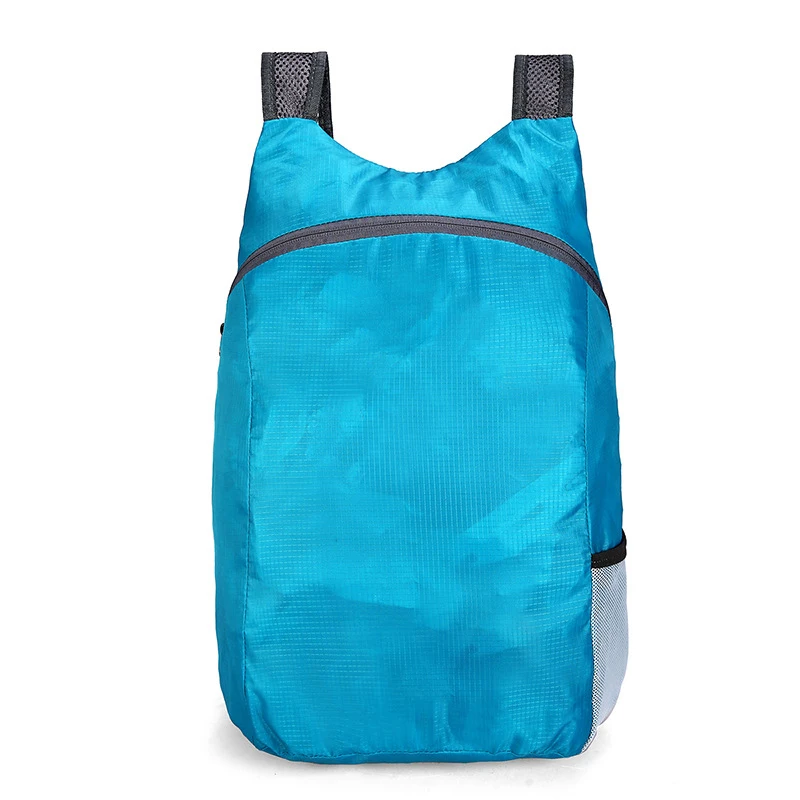 Unisex Folding Backpack Hiking Camping Bag Ultra Light 20L Outdoor Sport Backpack Waterproof Foldable Women Men Travel Backpack - Цвет: Lake blue