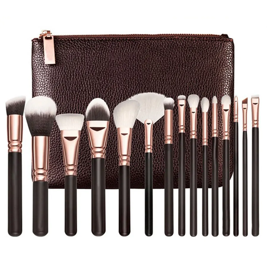 Complete Luxury Cosmetic Tool 8/12/15 PCS Rose Golden Makeup Brushes