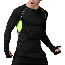 С длинными рукавами Беговая футболка Дышащий Быстрый сухом месте футболка плотно Sportwear Fiteness Велоспорт Спортивная одежда Топ Джерси