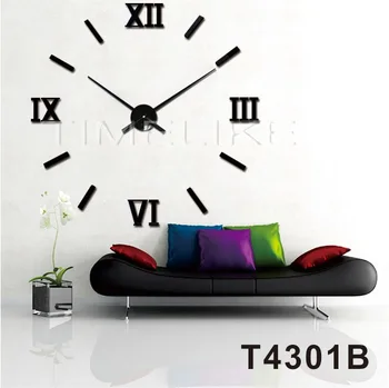 

Home Wall Decoration Mirror Wall Sticker Clock DIY 3D Wall Clock Large Clock Hands Quartz Mechanism