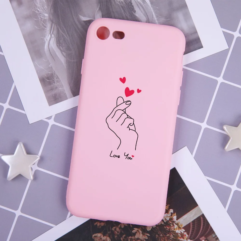 

Lovely Love You Gesture Phone Case For iPhone X 6 6s 7 8 Plus XR XS MAX cases Colorful Soft Silicone Back Cover