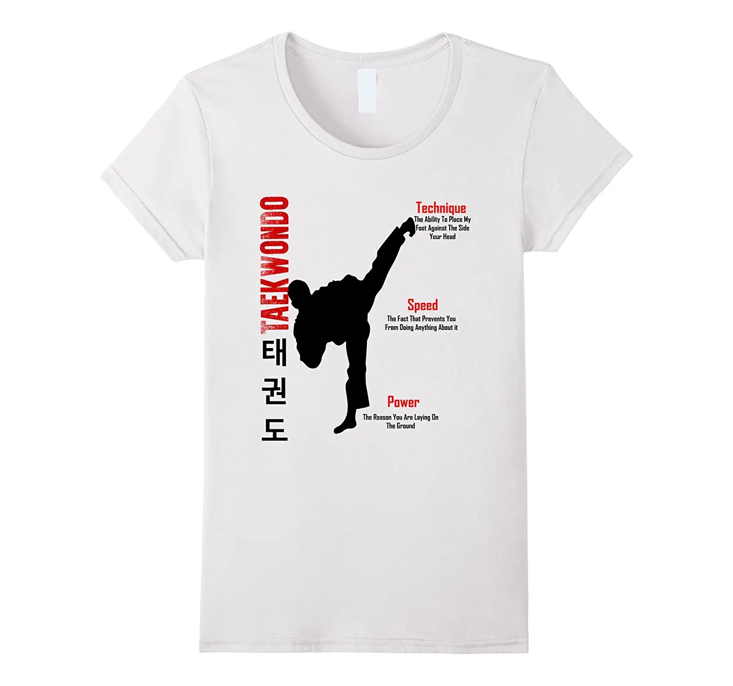 

2019 Hot Sale 100% Cotton Taekwondo Kick T-shirt Technique,Speed,Power Summer Tee Shirt Summer Tee Shirt