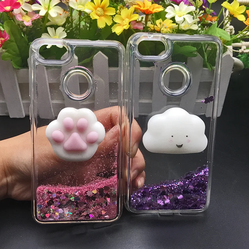 3d Squishy Cat Case For Huawei P8 P9 Lite 2017 Phone Case Liquid Glitter Paillette Sand Quicksand soft Honor 8 LITE Back Cover (1)