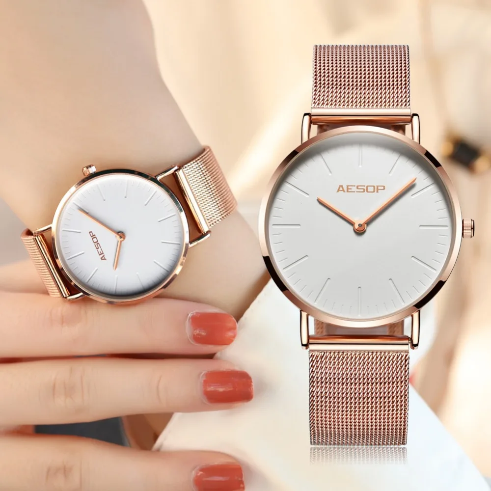Часы женские кварцевые водонепроницаемые розовое золото сталь|montre brand|montre