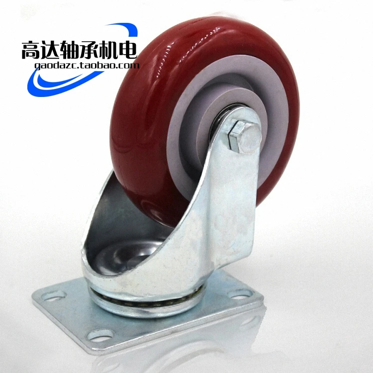 Super Polyurethane PU Heavy duty caster Double bearing 4 inch universal