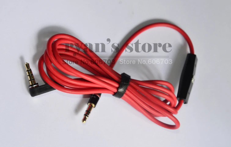 Replacement Stereo Audio Cable Cord WITH MIC AND REMOTE for Beats SOLO SOLO HD Headphones red on 