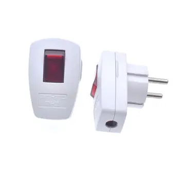 

5 x Schuko Germany Type F Rewireable Power Plug 250V 10 Amp W/ LED Indicator Switch Hot Sell