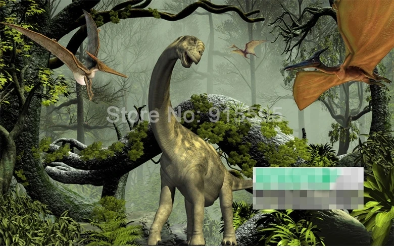 Papel de parede 3D Stereo Dinosaur Theme,