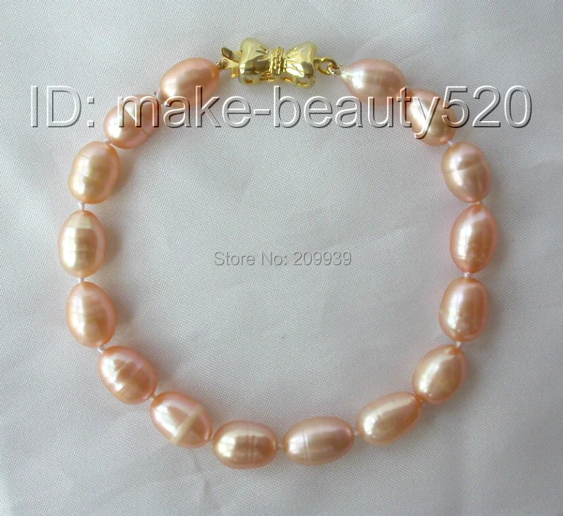

huij 00488 stunning 8" 12X8mm pink baroque freshwater cultured pearl bracelet