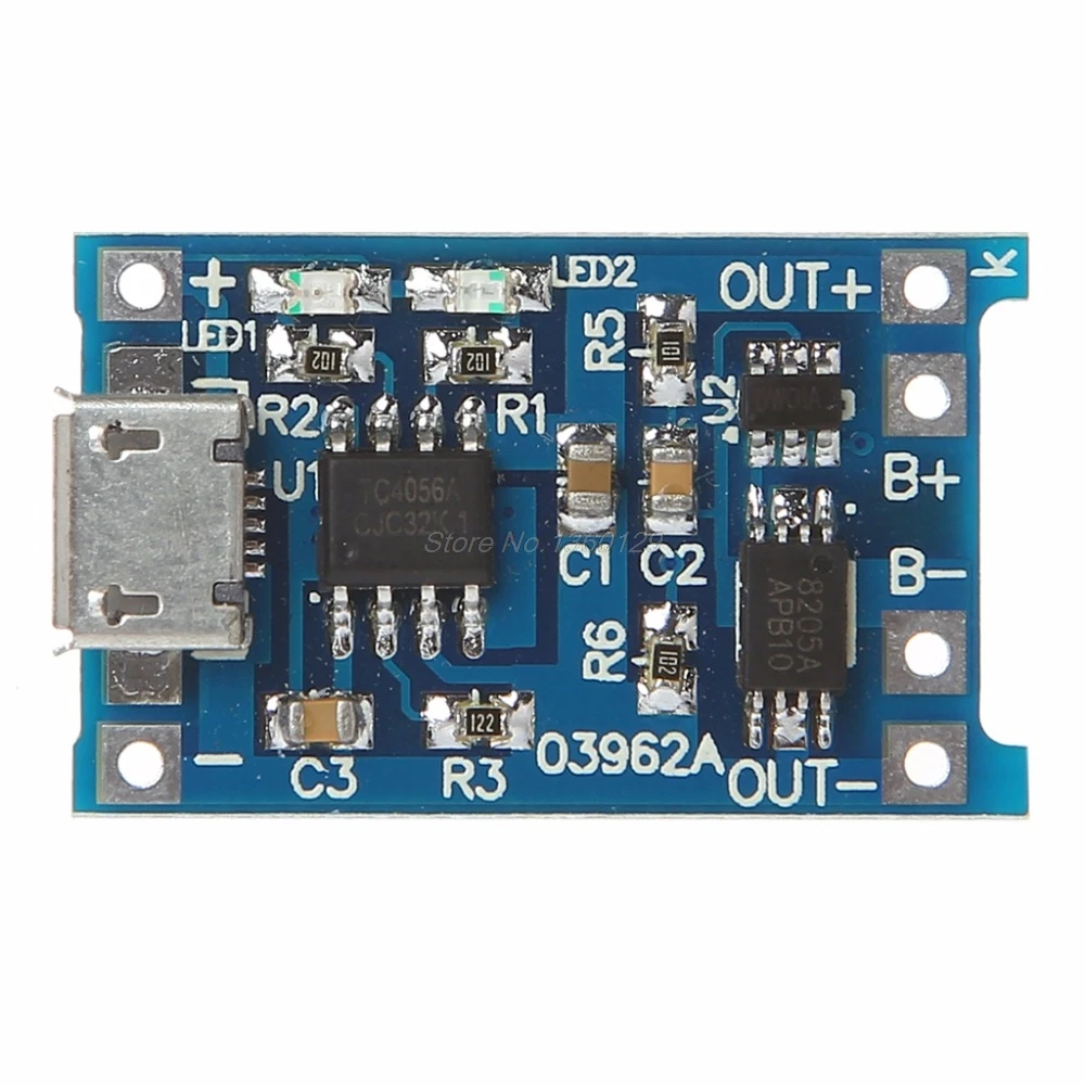 

Lithium Battery Charge+Protection 2-In-1 Circuit Board 5V 1A 2A Micro USB Module AUG_18 Wholesale&DropShip