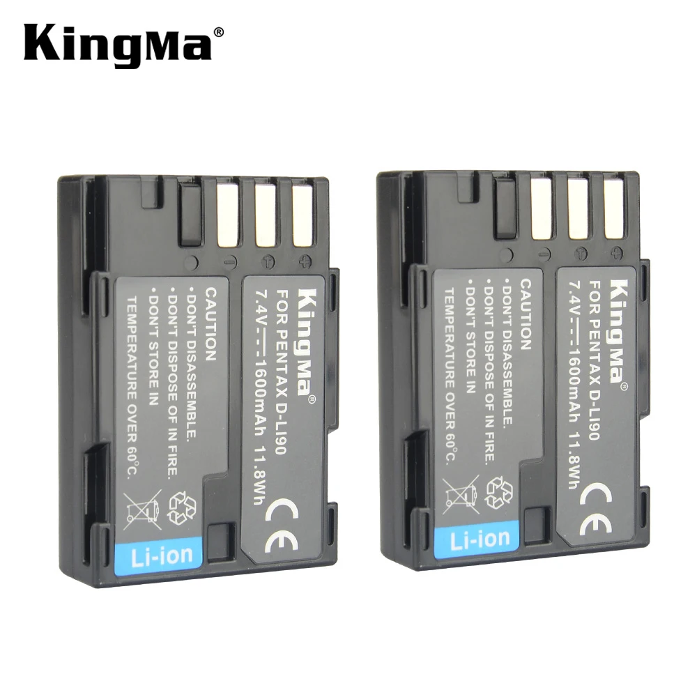 KingMa D-LI90 DLI90 D LI90 Батарея(2 шт) и зарядное устройство с двумя usb-портами для PENTAX K-7 K-7D K-5 K-5 II 645D K01 K-3 K-3 II 645Z L15