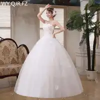 LYG-H52#Ball Gown Wholesale cheap Bride's wedding dress lace up Dresses white Spring 2019 new Embroidered Lace on Net plus size