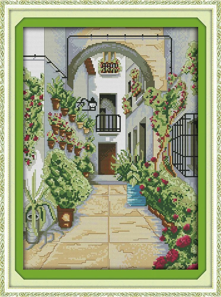

Joy Sunday The beautiful doorway DMC Counted Chinese Cross Stitch Kits printed Cross-stitch set Embroidery Needlework