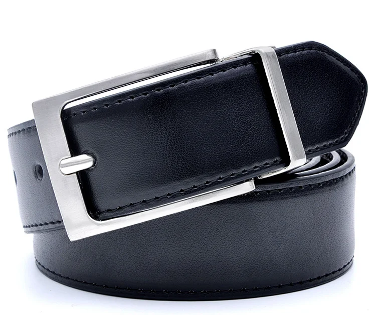 mens brown leather belt Mens Belt Formal Leather Reversible Buckle Belts Mens Leather Handmade Belt Hot Fashion Cowhide Leather Male Belt Black Color leather belt
