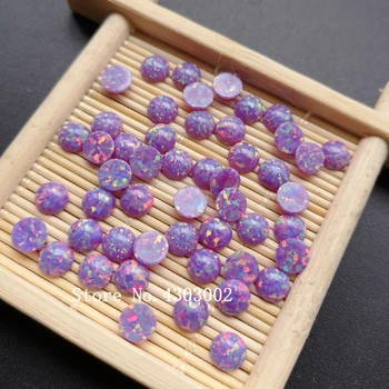 

50pcs/lot 6mm op38 Synthetic Round Cabochon Opal Stone Round Flat Bottom Fire Opal for DIY Jewelry