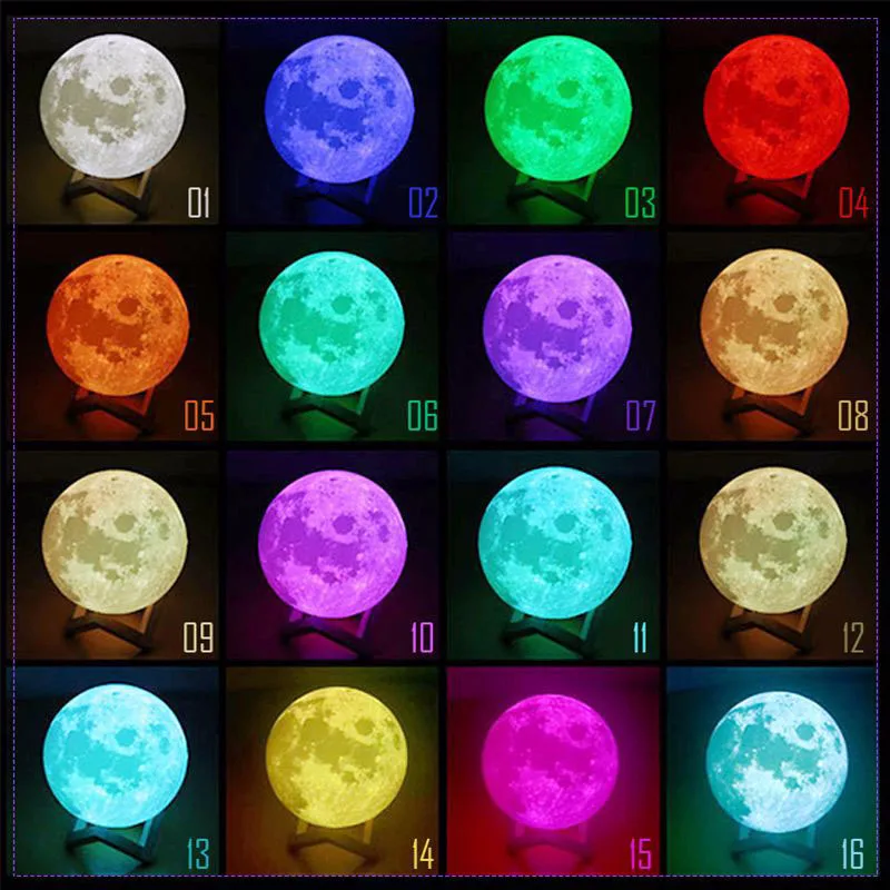 

Moon Lamp 3D Printing Led Night Light Moonlight USB Rechargeable For Home Decoration QP2