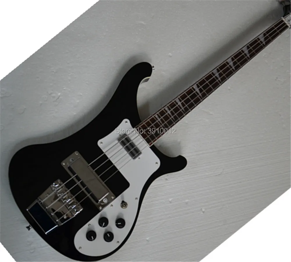 

4 strings bass guitar black bass electric bass rosewood fretboard,White pickguard,Offer Customized