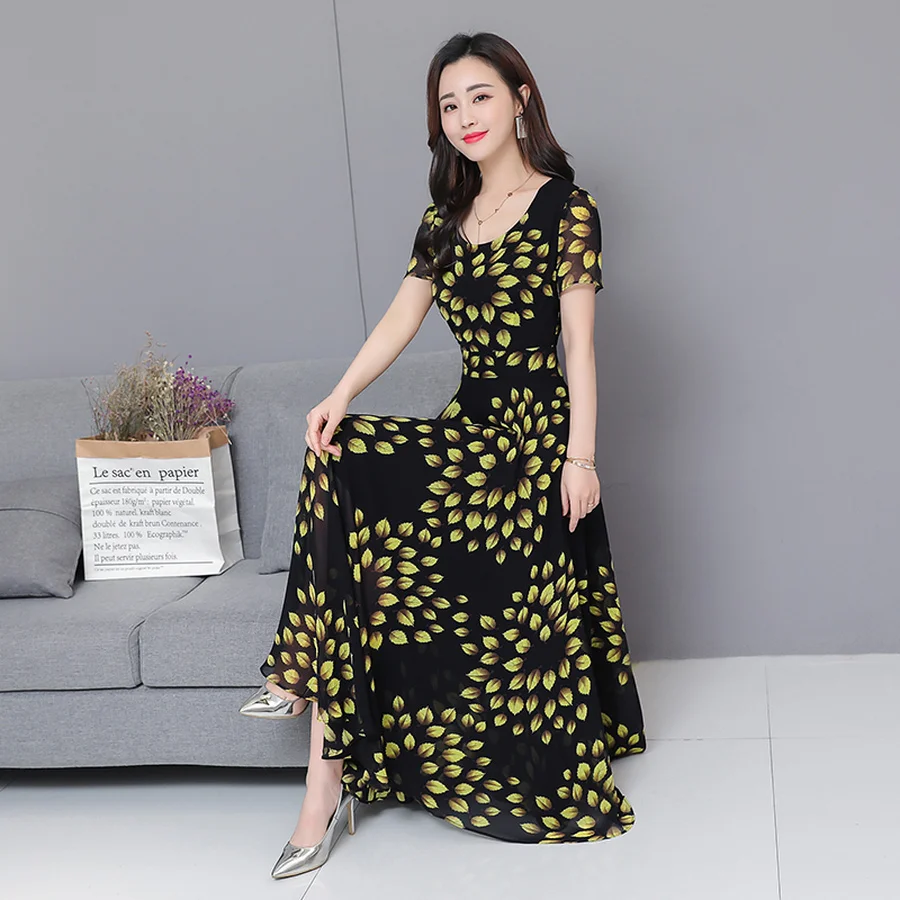 2019 корейский винтажный 4XL плюс размер Сарафан Boho Летние Новые цветочные