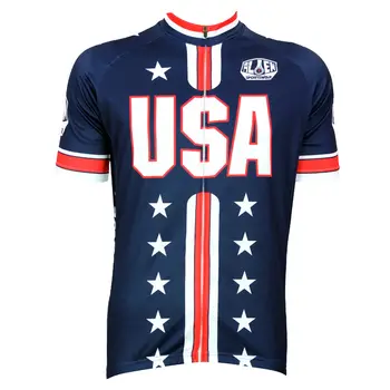 

Pro Team Full zipper Cycling Jersey Comfortable Short Sleeve Bike/Bicycle Shirt USA Flag Alien SportsWear Cycling Clothing